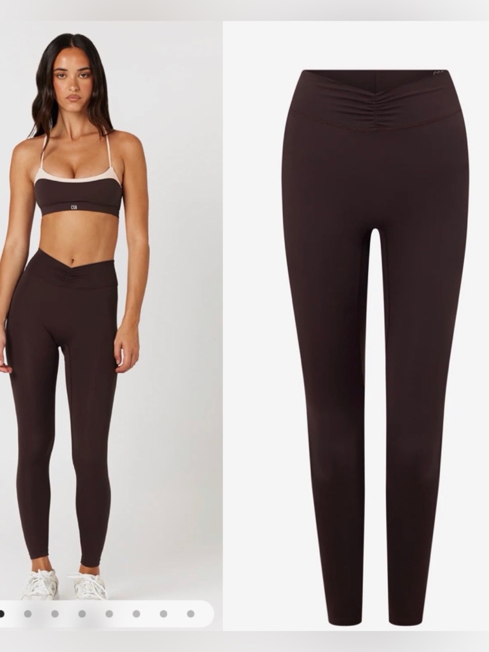 NWT New Crop Shop Boutique CSB Form Gather Waist Leggings in Espresso Small